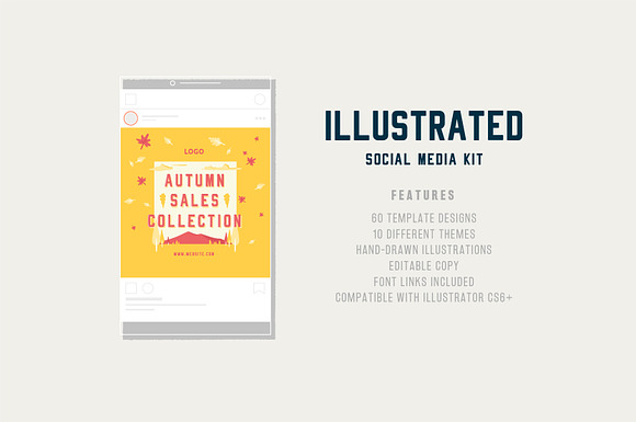 Illustrated Social Media Kit #2 in Social Media Templates - product preview 1