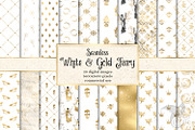 White and Gold Fairy Digital Paper