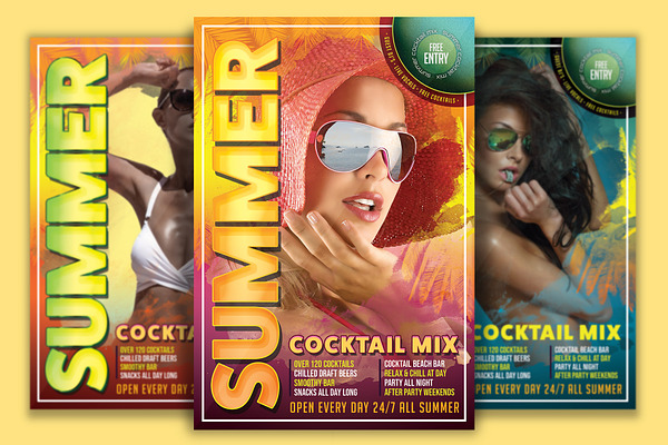Summer Cocktail Mix Flyer Template
