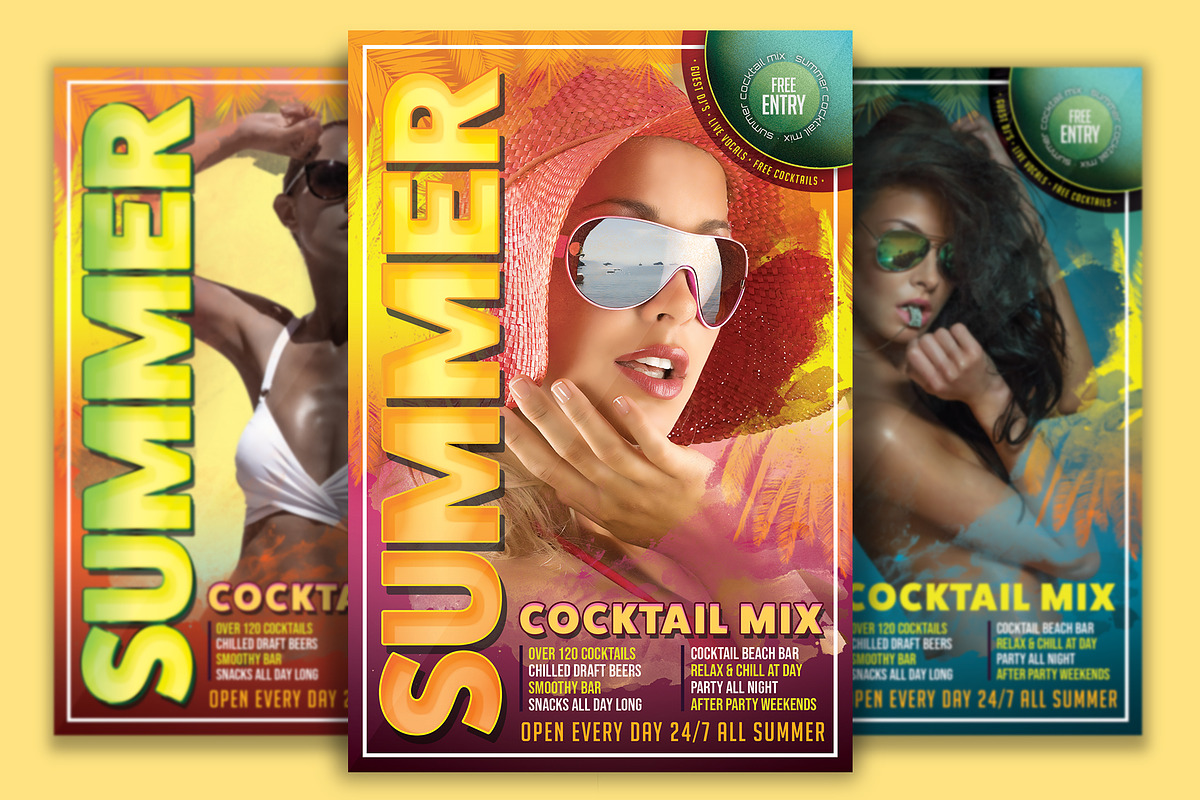 Summer Cocktail Mix Flyer Template in Flyer Templates - product preview 8