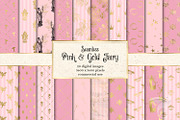 Pink and Gold Fairy Digital Paper
