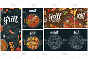 bbq posters engraving