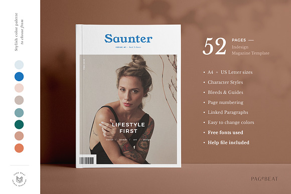 Saunter • Lifestyle Magazine in Magazine Templates - product preview 11