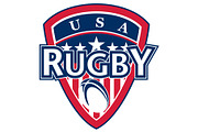 rugby ball shield usa flag stars