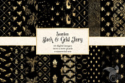 Black and Gold Fairy Digital Paper