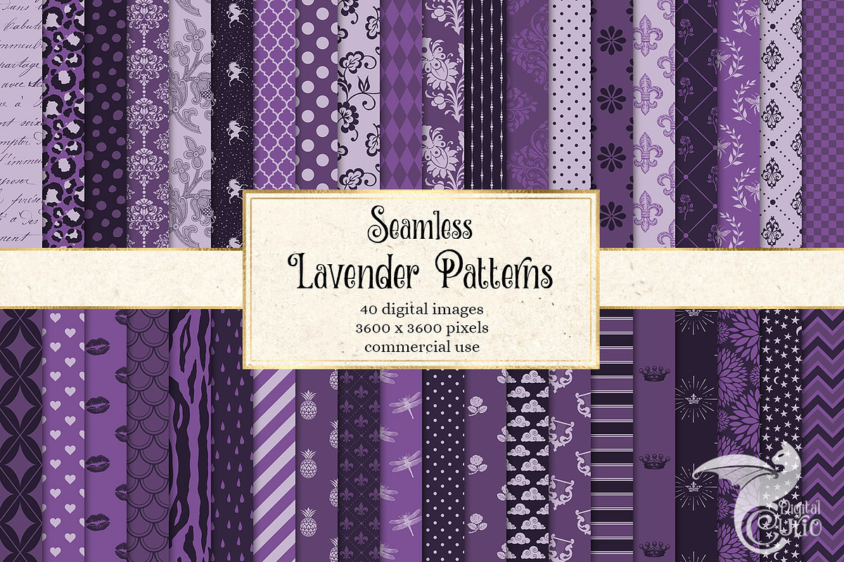 Lavender Digital Paper in Patterns - product preview 8