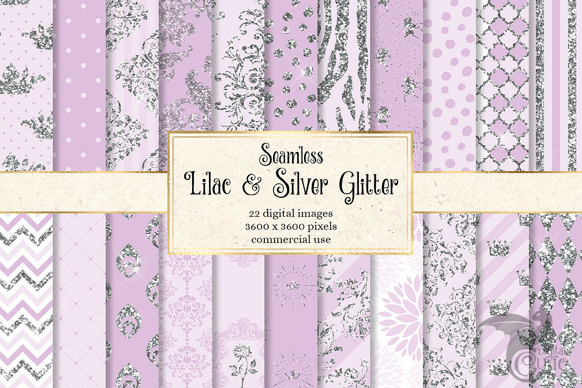 Lilac and Silver Glitter Patterns in Patterns - product preview 8