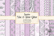 Lilac and Silver Glitter Patterns