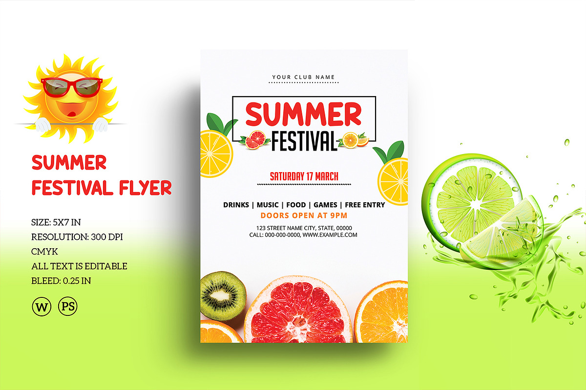 Summer Celebration Flyer -V1036 in Invitation Templates - product preview 8