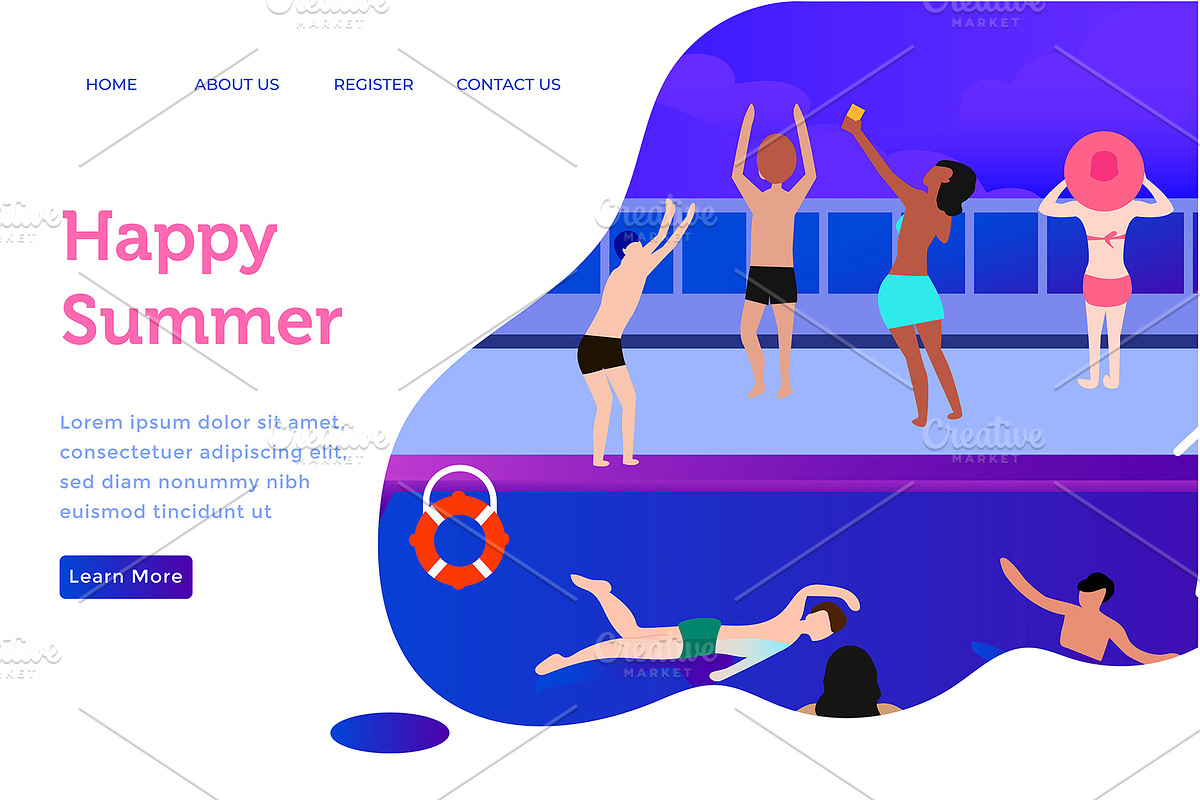Landing page happy summer in Landing Page Templates - product preview 8