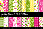 Yellow, Green And Pink Digital Paper