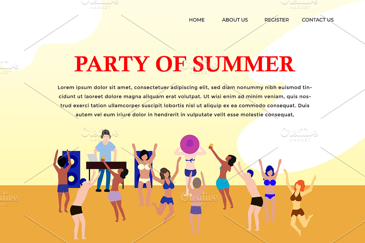 Landing Page people party in Landing Page Templates - product preview 8