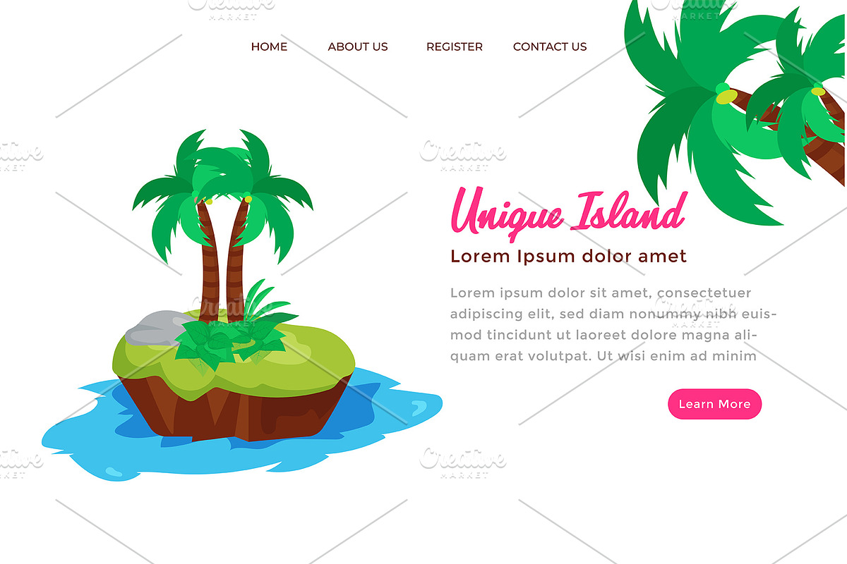Landing page unique island in Landing Page Templates - product preview 8
