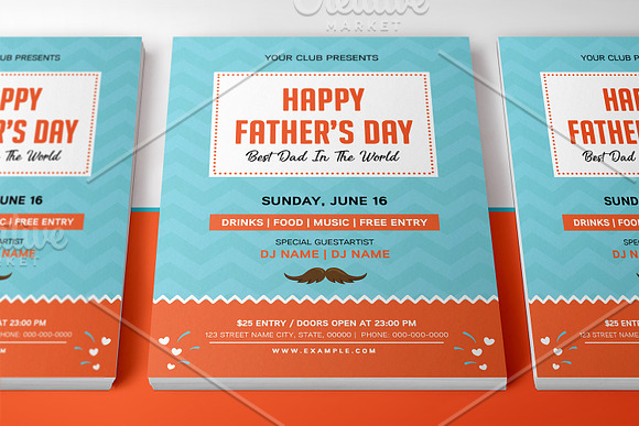 Father's Day Party Flyer V1037 in Invitation Templates - product preview 1