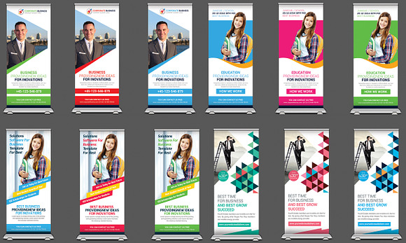 15 Mulipurpose Rollup Banners Bundle in Flyer Templates - product preview 1