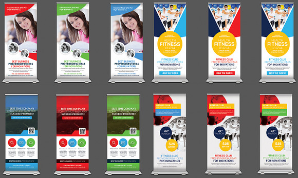 15 Mulipurpose Rollup Banners Bundle in Flyer Templates - product preview 2