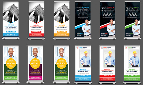 15 Mulipurpose Rollup Banners Bundle in Flyer Templates - product preview 3
