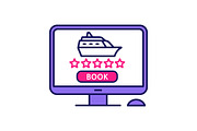 Online cruise booking color icon