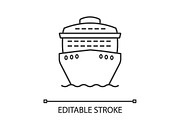 Cruise ship in front view icon