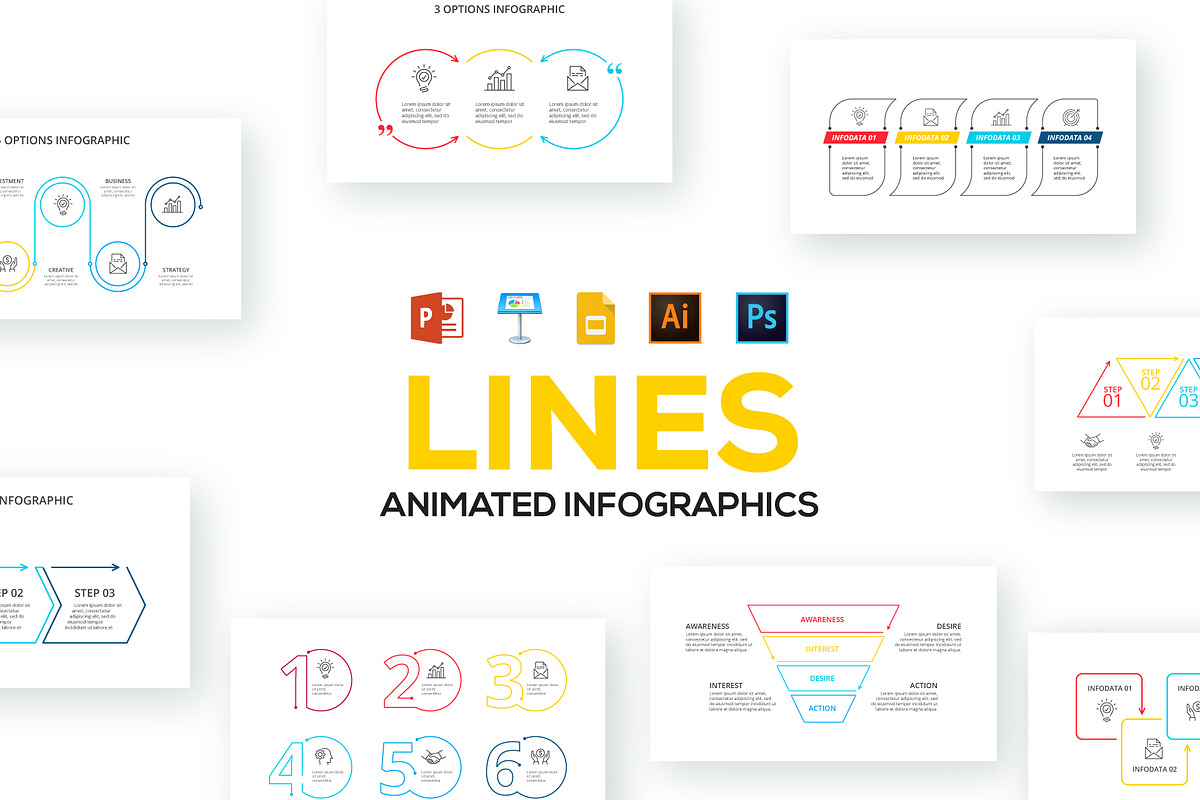 Line animated infographics in PowerPoint Templates - product preview 8