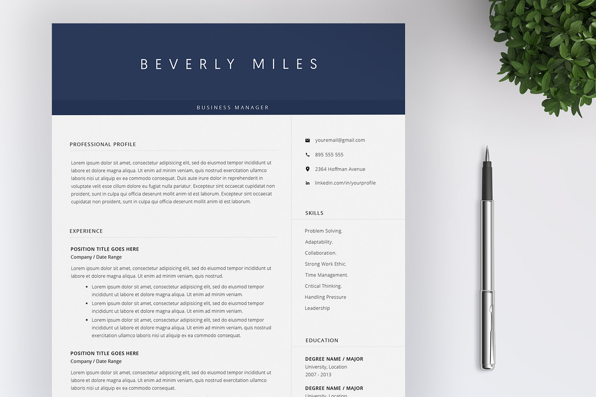 Modern Resume Template 4 Pages in Letter Templates - product preview 8