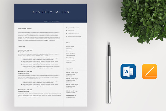 Modern Resume Template 4 Pages in Letter Templates - product preview 1