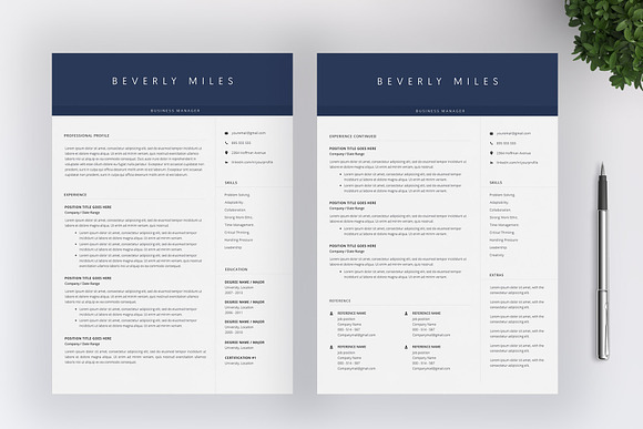 Modern Resume Template 4 Pages in Letter Templates - product preview 2