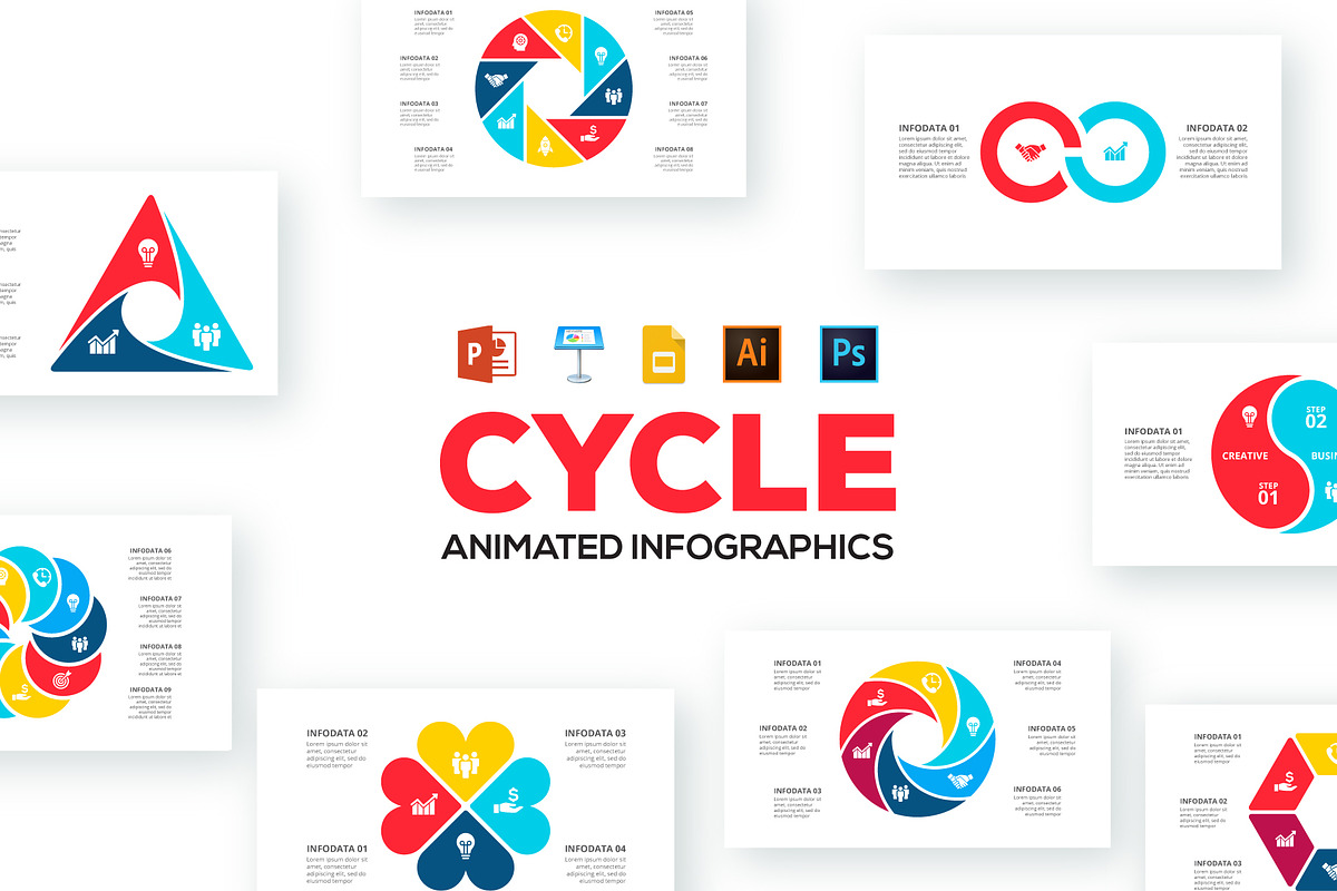 Cycle animated infographics in Keynote Templates - product preview 8