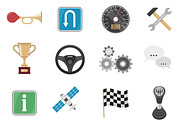 Racing car icons set