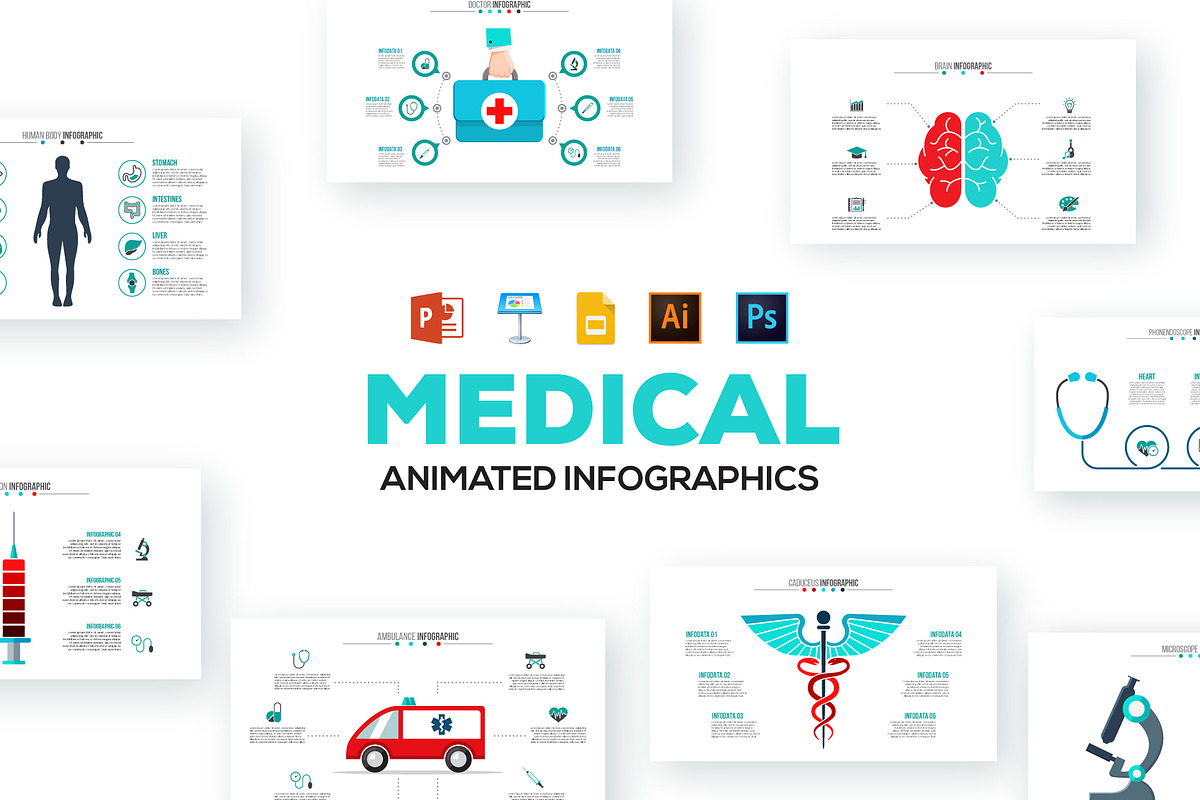 Medical animated infographics in Keynote Templates - product preview 8