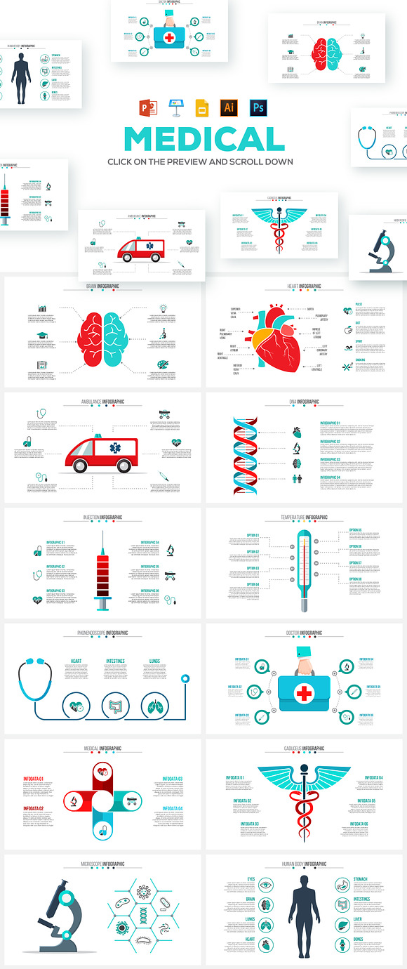 Medical animated infographics in Keynote Templates - product preview 1