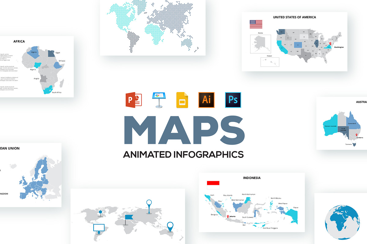 Maps animated presentations in Keynote Templates - product preview 8