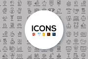 100 line business icons
