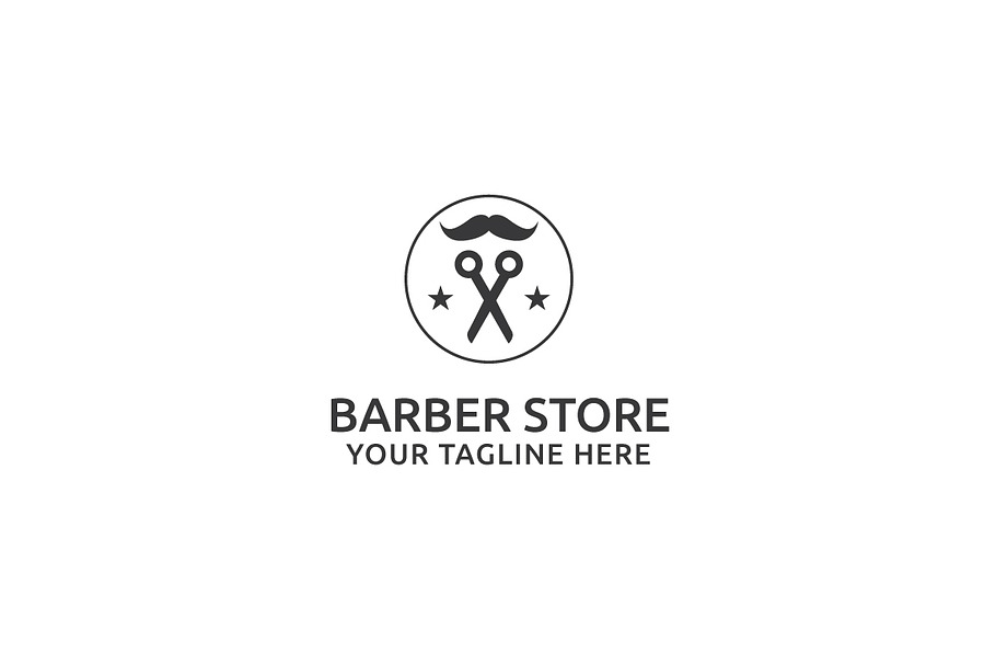 Barber Store Logo Template