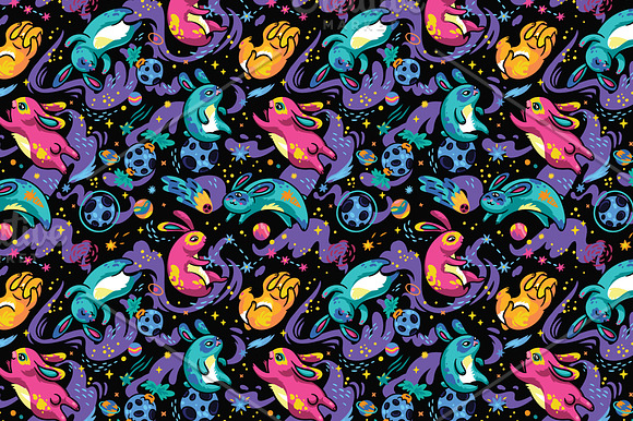 Moon bunnies in Patterns - product preview 3