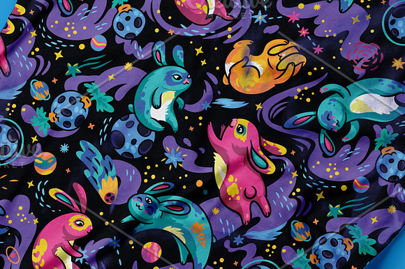 Moon bunnies in Patterns - product preview 7