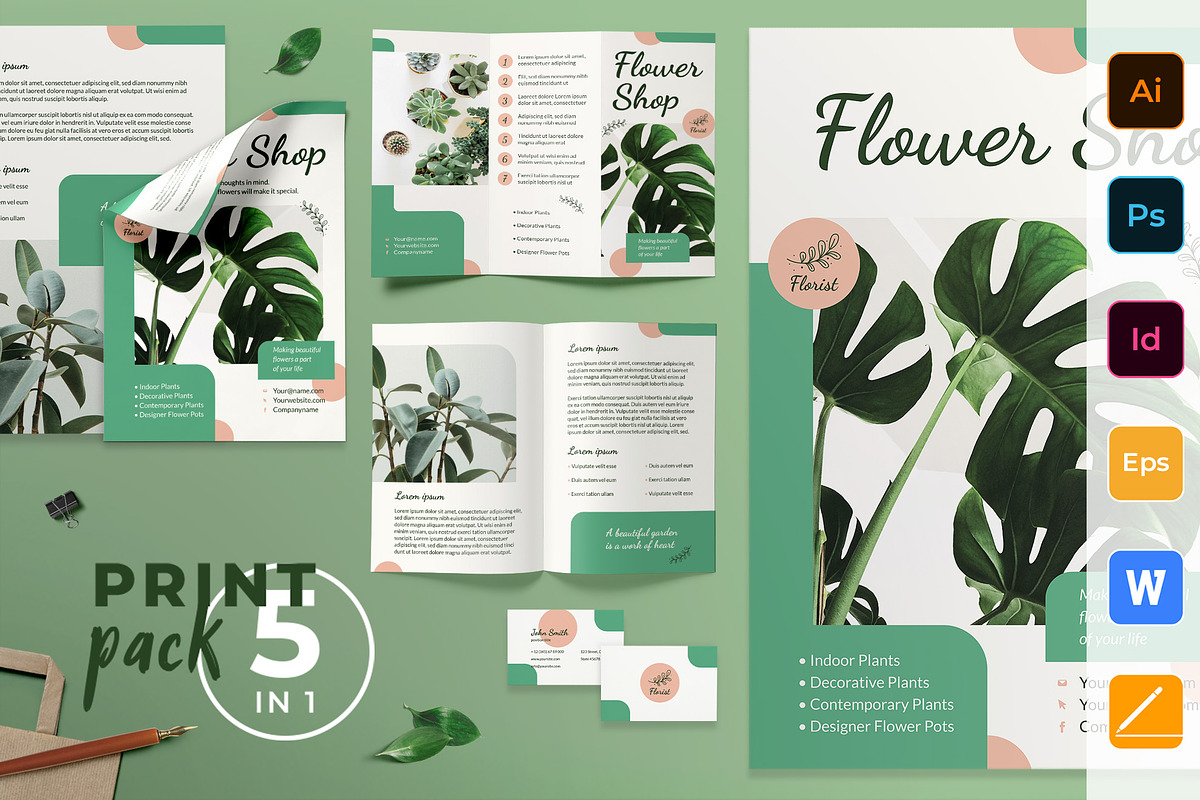 Flower Shop Print Pack in Invitation Templates - product preview 8