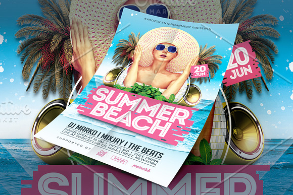 Summer Beach Flyer in Flyer Templates - product preview 1
