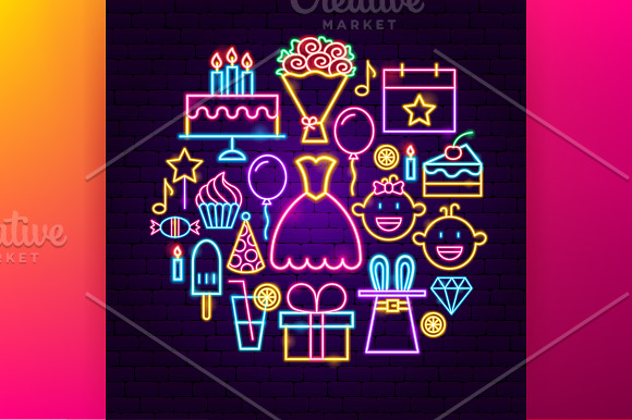 Party Neon in Neon Icons - product preview 3