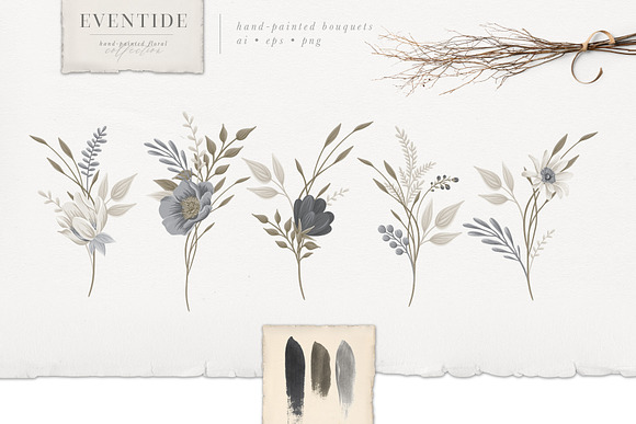 Eventide Florals Logos Patterns in Illustrations - product preview 3