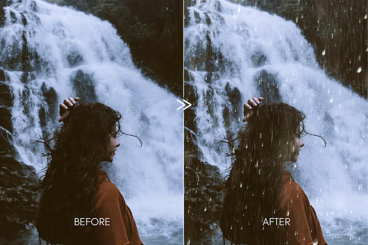 25 Falling Rain Weather Overlays in Textures - product preview 8