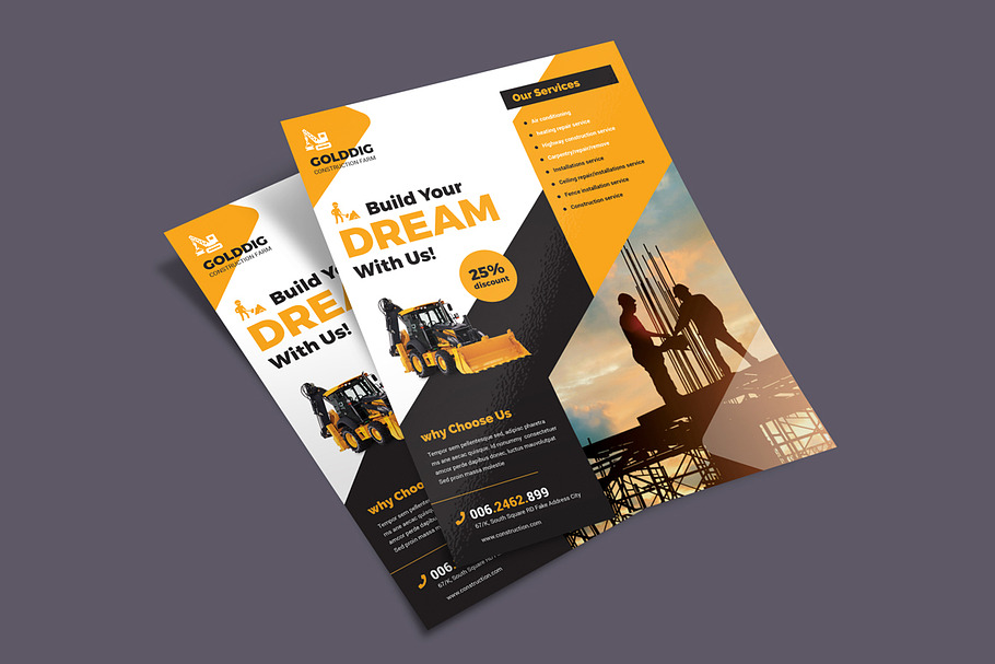 Construction Flyer Template in Flyer Templates - product preview 8