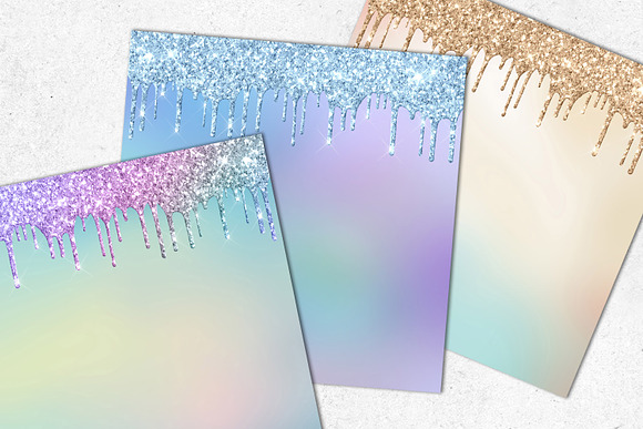 Rainbow Ombre Dripping Glitter in Textures - product preview 1