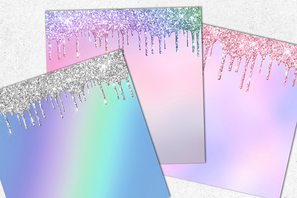 Rainbow Ombre Dripping Glitter in Textures - product preview 2