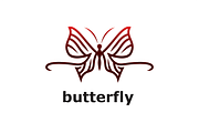 Red Elegant Butterfly Logo Template