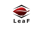 Red Leaf Shape Logo Template