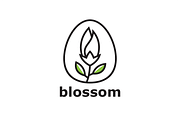 Flower in Egg Logo Template