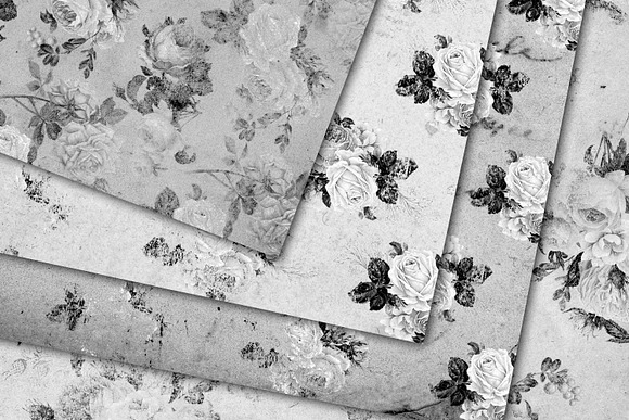 Monochrome Shabby Paper Textures in Textures - product preview 2