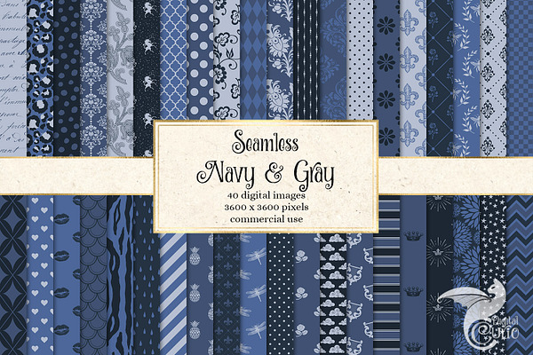 Navy and Gray Digital Paper