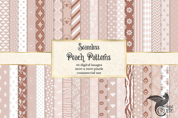 Peach Digital Paper Patterns